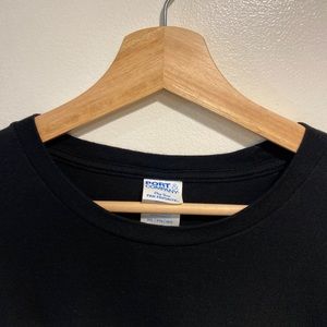 Port & Co Ring Spun Black Group Text Humor Graphic T-shirt Mens 2XL (Tag 3XL)